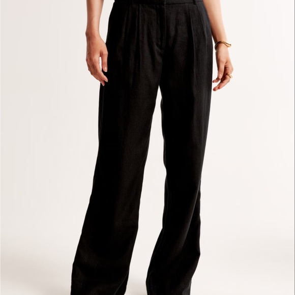 Abercrombie & Fitch Pants - Abercrombie and‎ Fitch Sloane Linen Blend Wide Leg Dress Pants Size 14/32 Goth